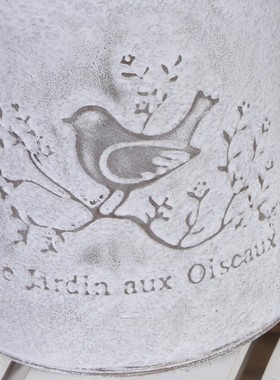 法式乡村铁皮桶干花花器复古做旧铁艺花园花插洒水壶花桶花器摆件