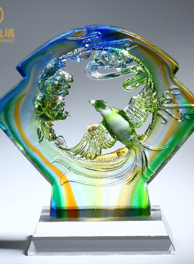 中式摆件家居饰品客厅中国风特色礼物送老外出国小礼品琉璃艺术品