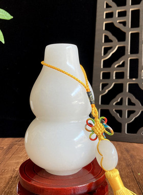 白玉石葫芦摆件福禄平安招财办公室客厅玄关电视装饰礼品天然原石