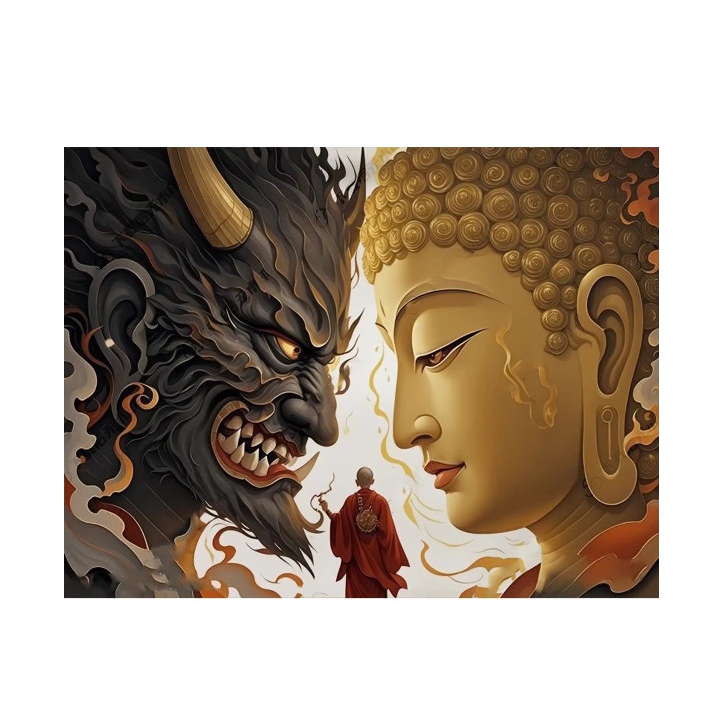 定制佛与魔个性墙纸壁布艺术装饰壁纸墙布房间客厅床头背景墙壁画,淘宝优惠券,粉丝福利购,淘宝优惠卷