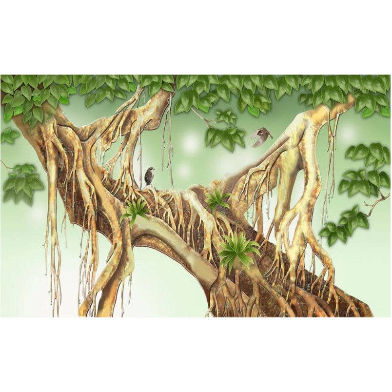 8d自然风景绿色森林壁画客厅电视背景墙纸沙发影视大树背景墙壁布,淘宝优惠券,粉丝福利购,淘宝优惠卷