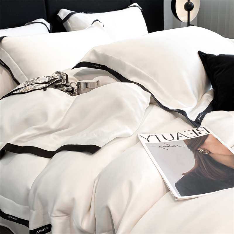 60支莱赛尔天丝印花四件套春夏季裸睡冰丝床单双人被罩凉感被套,淘宝优惠券,粉丝福利购,淘宝优惠卷