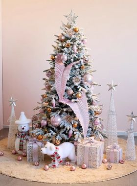1.8米粉色落雪圣诞树大型