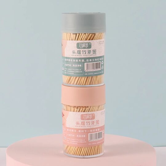 Disposable double-headed toothpick bamboo fine toothpick stick home portable restaurant restaurant bottled fruit sign 400 packs