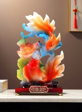 年年鱼居饰客厅玄酒柜电视柜招财饰品乔迁搬礼品
