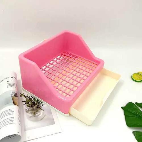兔子厕所抽屉式宠物龙猫清洁用品大号兔兔砂拉屎便盆防喷尿尿盆 - 图0