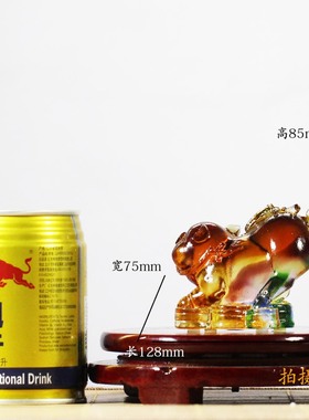 琉璃生肖猪招财动物可爱小摆件酒柜装饰品定制生日礼物礼品工艺品