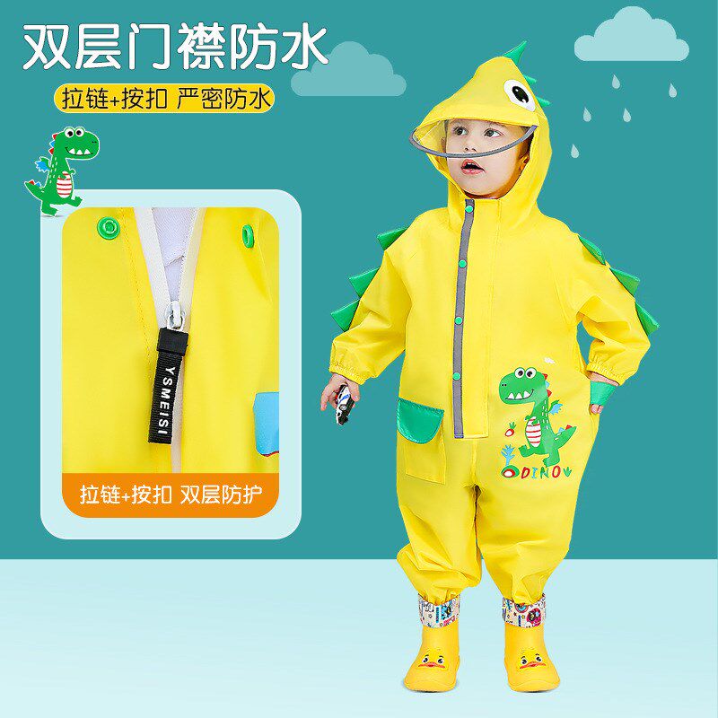 儿童连体雨衣雨裤套装全身防雨服男童女孩幼儿园宝宝2024新款雨C - 图1