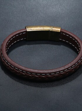 手工编织多层男士皮革手链 创意民族风简约手链 PU复古饰品手环