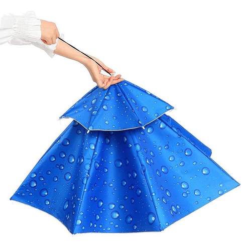 斗篷带头帽子专用的钓鱼伞头盔雨伞斗笠遮阳头戴式防晒上防雨伞帽 - 图3