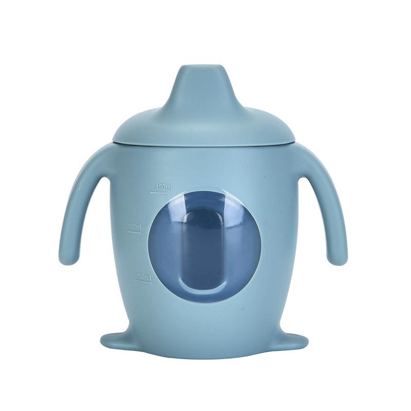 悠优儿童牛奶杯1一2 3岁企鹅奶瓶硅胶直饮喝水杯宝宝喝奶杯鸭嘴杯 - 图2