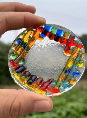 小碟手工琉璃首饰k托盘复古玻璃饰品收纳碟子玻璃装饰小摆件古董