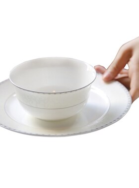 饭碗碗恋情件骨瓷碗盘自由搭配乔迁餐具小汤碗
