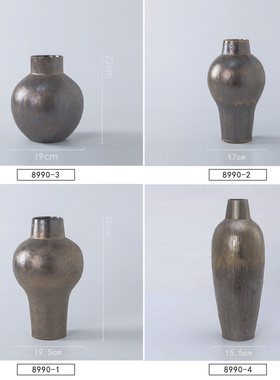 现代古铜色仿金属瓶意式新亚洲风格阳台架样板房玄