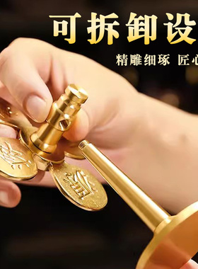 风生水起聚财摆件铜风车开运礼物财源广进客厅家用小风扇工艺礼品