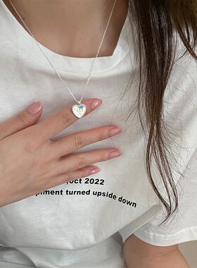 纯银复古爱心项链女款2025新款简约小众吊坠高级感配饰精致锁骨链