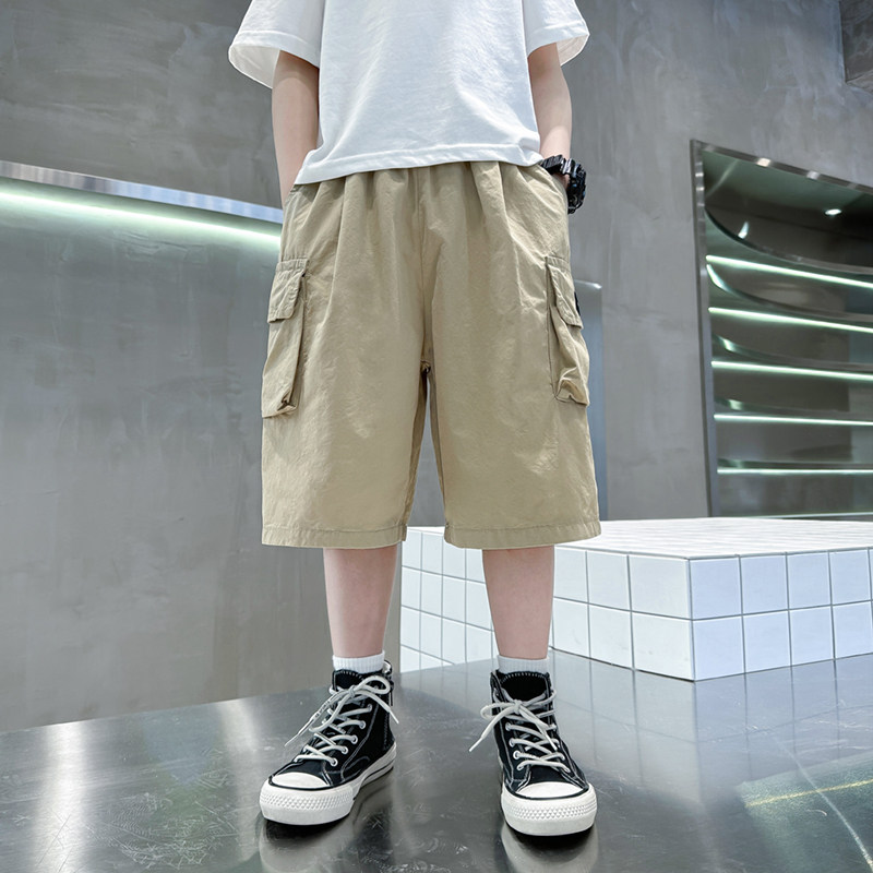 男童夏季大口袋工装短裤2023新款儿童装休闲七分裤夏装帅气裤子潮,淘宝优惠券,粉丝福利购,淘宝优惠卷