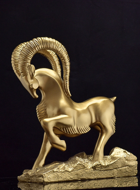 山羊开泰摆件生肖羊工p艺品招财办公室客厅装饰家居工艺品开业礼