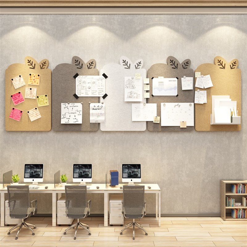 毛毡墙贴办公室墙面装饰布置公司公告栏展示板宣传照片企业文化墙 - 图0