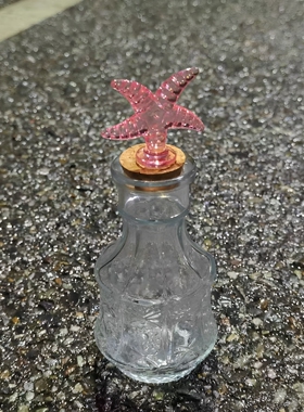 粉色海星玻璃瓶！千玺砂石收纳瓶
