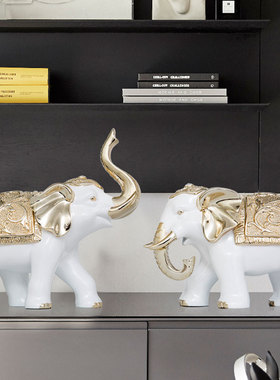 欧式家居装饰品大象摆件一对客厅电视柜玄关酒柜创意开业礼品摆设