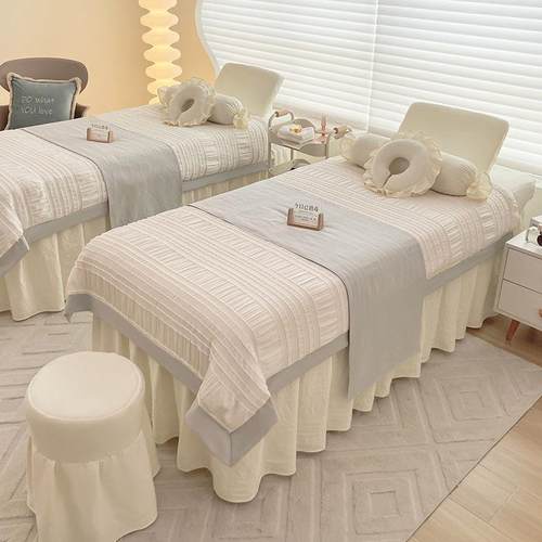 网红轻奢床罩四件套院按摩头疗皮肤管理四季通用直发 - 图0