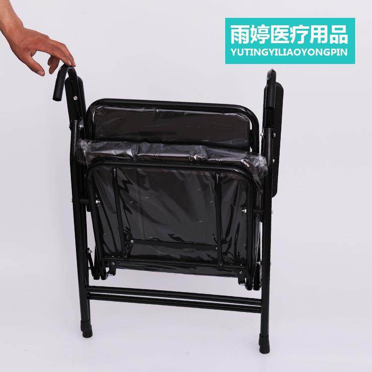 折叠坐便椅老人坐厕椅加厚管黑皮革靠背黑色折叠坐便椅无障碍,淘宝优惠券,粉丝福利购,淘宝优惠卷