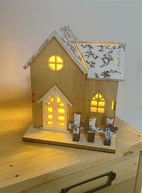 雪中小屋发光小木屋小房子拍照道具 桌面创意摆件 圣诞节装饰礼物