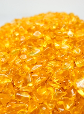 散装非天然人造黄水晶碎消磁摆件250g装聚宝铺花盆鱼缸创意装饰品