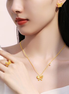 蝶影阑珊项链银S珍珠锁骨链V轻奢高级渐变