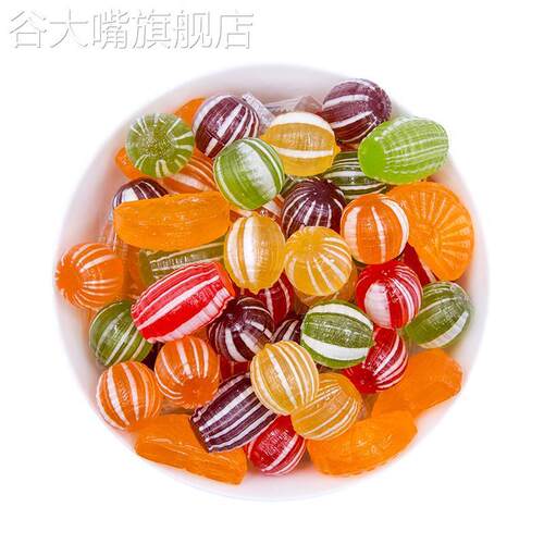 东北老式传统光糖花糖球蛹形丝光水果糖桔子瓣怀旧圆球硬糖果500g - 图3