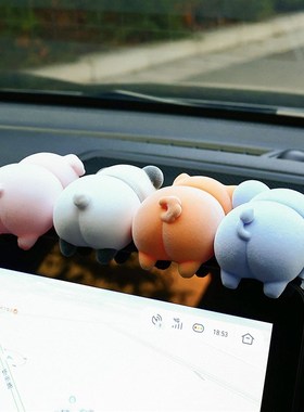 爱萌宠车载饰品中控屏幕趴趴公仔后视镜显示器装饰汽车