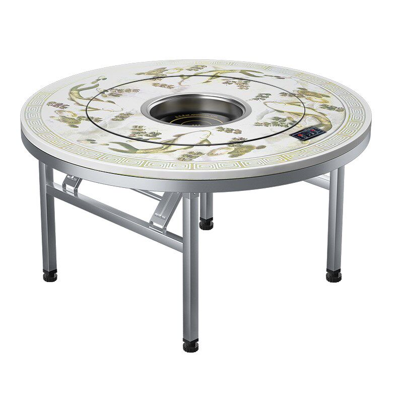 转盘圆桌彩图员工食堂电磁炉火锅餐桌商用饭桌饭台,淘宝优惠券,粉丝福利购,淘宝优惠卷