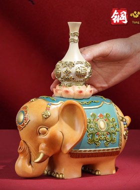 铜摆件《太平有象》客厅桌面玄关大象装饰品 黄铜工艺品 送礼礼品