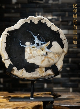 木化石桌面现代风格石头工艺品客厅摆饰创意饰品欧式家居