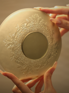 山水纹杯垫茶托餐具创意轻奢高级