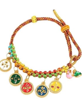 藏式手绳桃花结手链手绳编织情侣款女拉款手绳五彩线