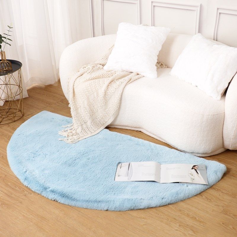 Wind semicircle carpet living room coffee table mat bedroom bedside blanket soft children's room love plush floor mat