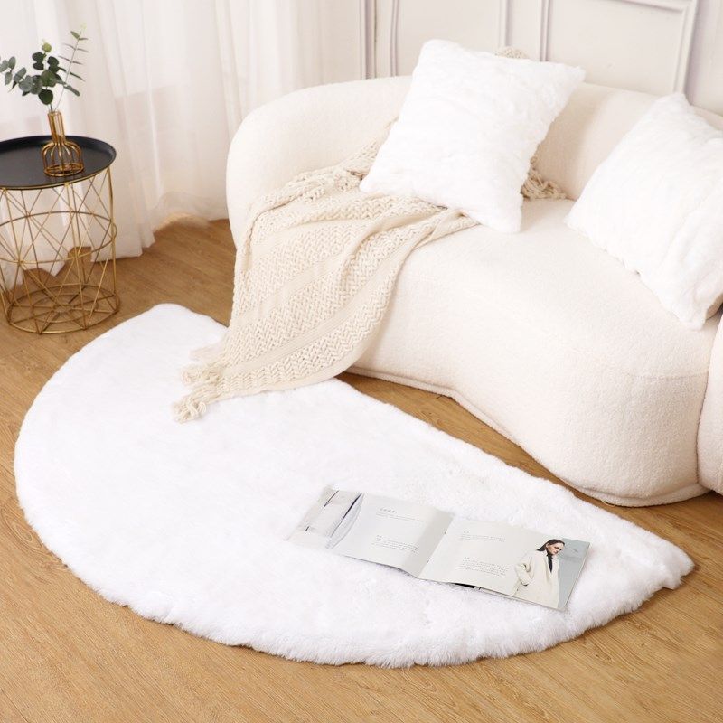 Wind semicircle carpet living room coffee table mat bedroom bedside blanket soft children's room love plush floor mat