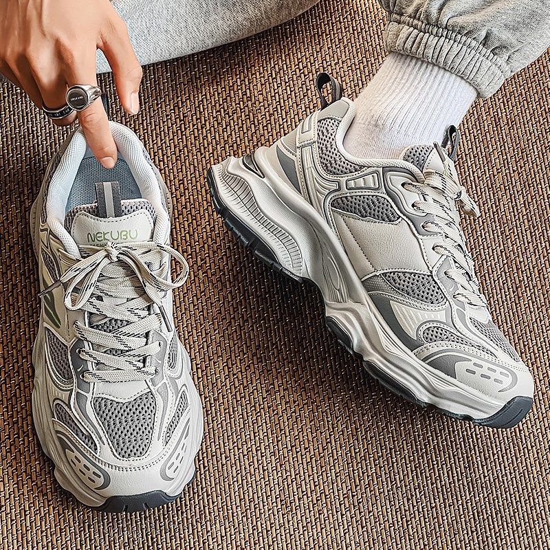 特大码男鞋45秋季透气网面老爹鞋46E休闲运动鞋子47加肥加宽网鞋4,淘宝优惠券,粉丝福利购,淘宝优惠卷