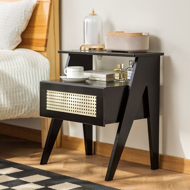 Bedside table simple modern small bedroom simple bedside cabinet storage M-side rack narrow cabinet storage headboard storage