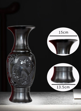 山东非遗特产 龙山文化 黑陶工艺品三友瓶家居纯手工送礼收藏