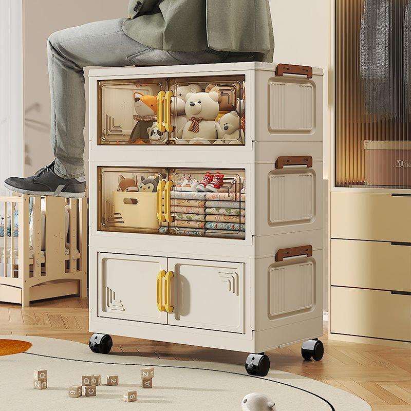 双开门柜子出租屋多层家用客厅杂物柜特厚储物柜免安装折叠收纳柜 - 图3