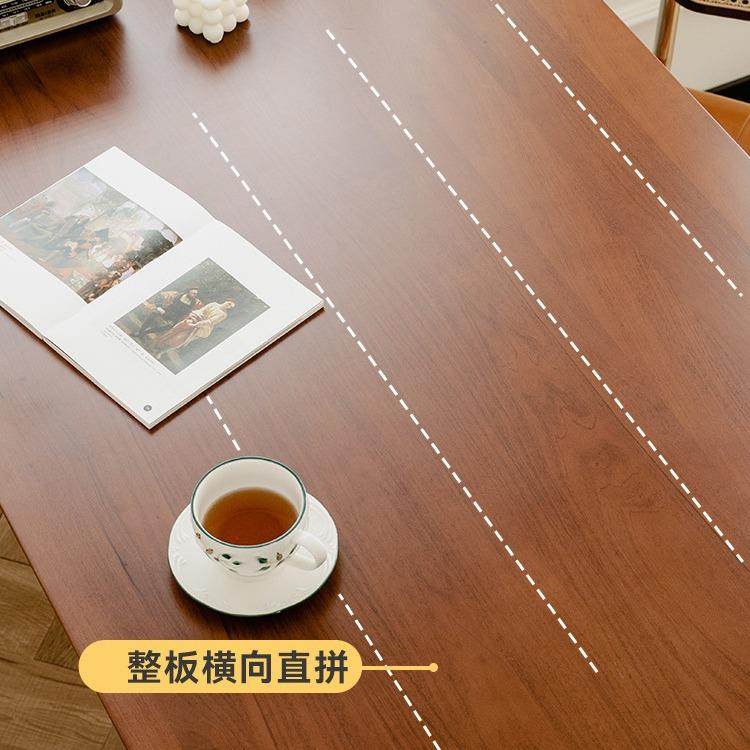 北欧实木餐桌家用不锈钢原木长方形饭桌小户型餐厅复古餐桌椅组合,淘宝优惠券,粉丝福利购,淘宝优惠卷