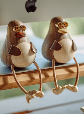 长腿鸟/创木工坊实木装饰品日常送礼家居桌面摆件北欧可爱