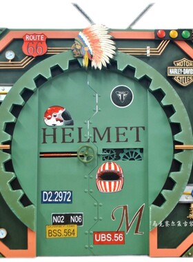 定制工业风齿轮大门铁制商铺对开门机械效果酒吧餐厅个性网红门