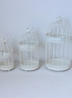装饰鸟笼铁艺装饰品家居多肉盆栽盘花盆多功能家居饰品装饰摆件