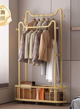 落地式衣架立式挂衣架移动带轮宿舍租房晾衣浴室小型衣帽架厂