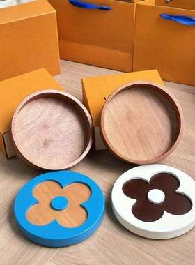 轻奢高档实木圆形收纳盒饰品首饰玄关钥匙零钱收纳盘装饰摆件送礼