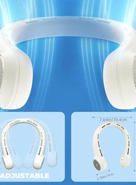 2025新款无叶挂脖风扇懒人USB充电款大容量便携数显户外颈脖风扇